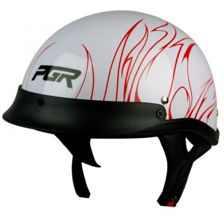 PGR B31 Convict Black Red HD Motorcycle Dot Approved Half Helmet