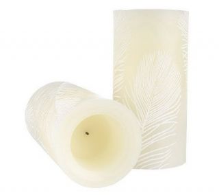 CandleImpressio Set of 2Scented 6Feather Round FlamelessCandle with 