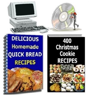 400 Cookie 100 Quick Bread Recipes 2 Cookbooks on CD