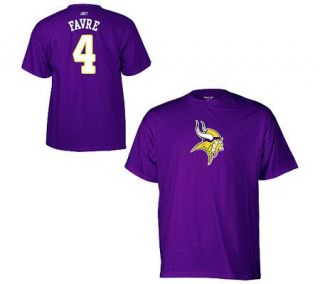 NFL Vikings Brett Favre Name & Number Short Sleeve T Shirt —