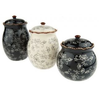 Temp tations Floral Lace 3 piece Canister Set —