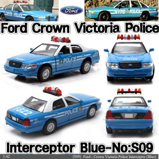  Victoria Police Interceptor 142 Blue Diecast Mini Cars Kinsmart S09