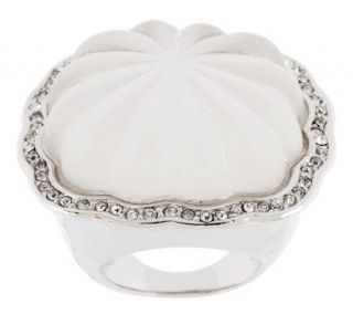 Kenneth Jay Lanes Fluted Lalique Style Ring —