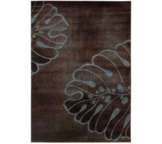 Home Reflections 53 x 75 Monstera Brown Machine Made Rug —