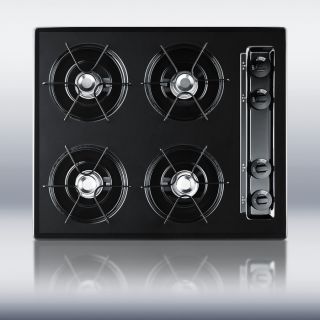 New in Box Black 24 Gas 4 Burner CookTop Surface Unit Elec Ign   FREE