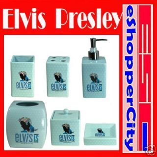 Elvis Presley Ceramic 6 PC Bathroom Set New Soap Dish