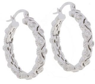 As IsEsposito Diamonique Ste rling Swirl Hoo p Earrings —