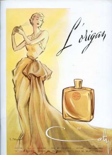  1950 L'Origan Perfume by Coty French Ad