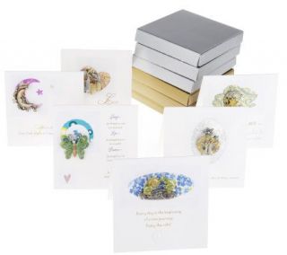 Set of 6 Individually Boxed FriendshipCards w/Jewelry Pins —