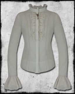  IVORY LACE STEAMPUNK VICTORIAN GOTH WOMENS COPPER KEY SHIRT BLOUSE TOP