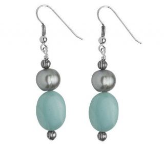 Carolyn Pollack Sterling Illusion Shades of Aqua Bead Earrings