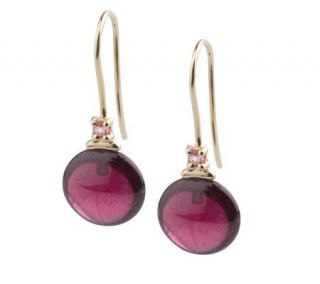 Brazilian Rose Blush Garnet & Pink Tourmaline Accent Earrings 14K 