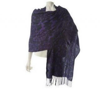 Liz Claiborne New York Deep Floral Pashmina with Fringe —