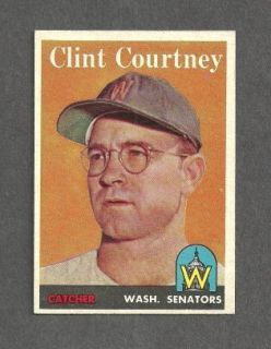 1958 Topps 92 Clint Courtney Washington Senators EX MT