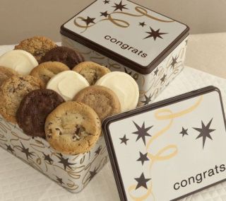 Cheryls Congrats Star Gift Tin   12 Assorted Cookies   M111556
