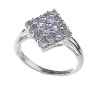 As Is0.60cttw Tanzanite Diamo nd Shaped Sterl ing Ring —