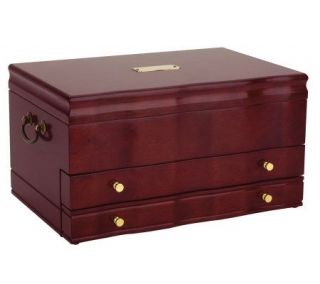 Reed & Barton Victoria 2 Drwr Jewelry Chest Mahogany/Dior Red