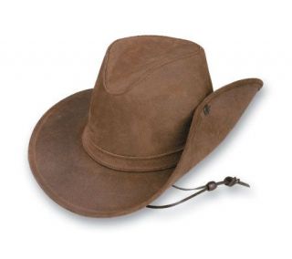 Minnetonka Aussie Leather Side Snap Hat w/ChinStrap   A142656