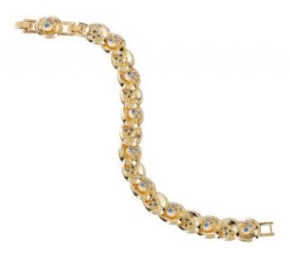 Jacqueline Kennedy Simulated Sapphire Oyster Link Bracelet —