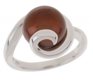 Honora Cultured FreshwaterPearl Chocolate Swirl Design Sterling Ring 