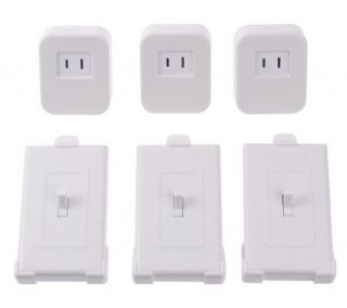 Home Wireless Light Switch Set of 3 Indoor Remotes and Receivers