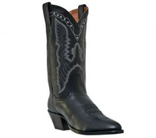 Dan Post Boots Ladies Black 12 Saddle Brand Cowboy Boots —