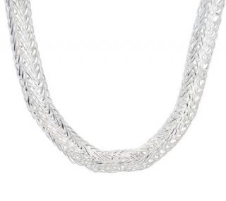 Sterling 18 Bold Polished Woven Necklace, 51.3g —