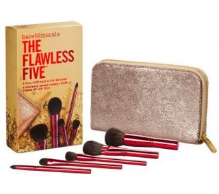 bareMinerals The Flawless Five Full Size 5 pc Brush Kit with Bag