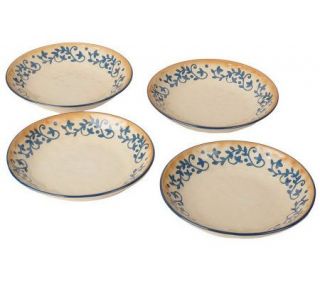 LidiaBastianich Hand Painted Set of 4 Stoneware Pasta Bowls — 
