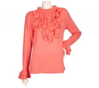Elisabeth Hasselbeck for Dialogue Cascade Ruffle Sweater —