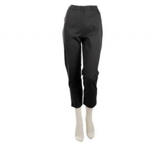 Bob Mackies Fly Front Slim Ankle Pants with Back Pockets —