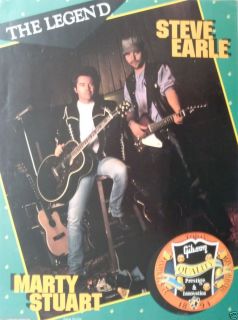  EARLE MARTY STUART GIBSON GUITARS U S PROMO POSTER Country Rock Music