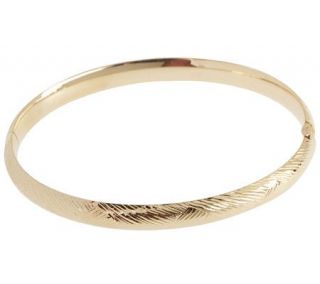 EternaGold 7 Textured Basketweave Bangle Bracelet 14K Gold, 5.5g