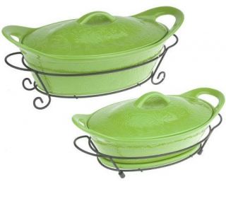 Temp tations Sonoma Set of 2 Oval Covered CasseroleBakers —