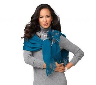 Layers by Lizden Luscious Scarf with Feather Pin —