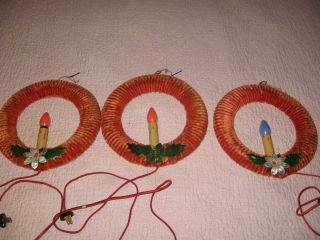  Vintage Chenille Christmas Wreaths GE Mazda