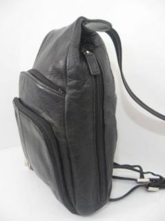 Vintage Franklin Covey Black Leather Backpack Sling Bag Purse Tote