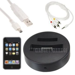 Cradle Dock Charger AV Cable for iPhone iPod Nano Touch