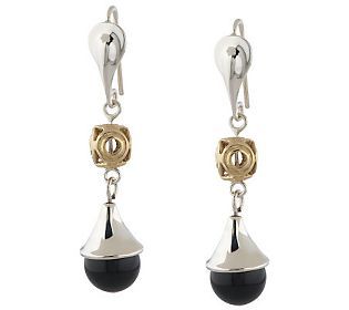 RLM Studio Sterling, Black Onyx & Woven Brass Bead Earrings — 