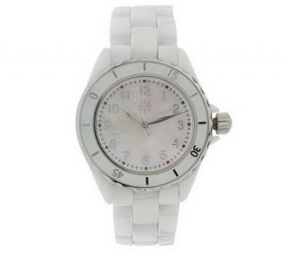 Isaac Mizrahi Live Link Watch with Mother of Pearl Doublet Dial