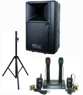  120W PA Speaker System VHF Wireless Microphone System Stand