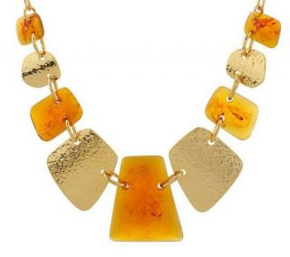 Joan Rivers Hammered Texture Look of Amber 18 Necklace —