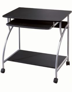 New Black Top Office Computer Desk w Roll Style