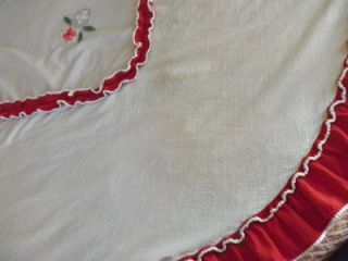Vintage Chenille Bedspread Cabin Crafts w Scarlet Ruffles