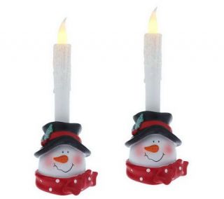 BethlehemLights Set of 2 BatteryOperated Holiday Candles with Timer 