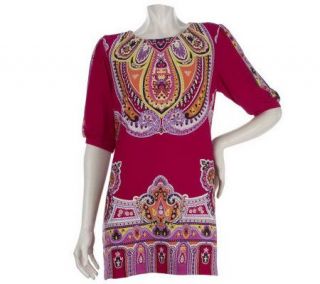 Effortless Style by Citiknits Paisley Print Scoopneck Tunic — 