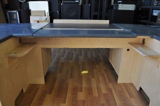 Custom Corian Top Gray Top Studio Workstation Desk w 26 Space Unit
