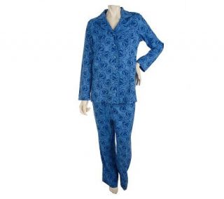 Carole Hochman Dozen Roses Cotton Jersey 2 piece Pajama Set — 