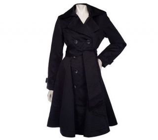 Du Jour Double Breasted Swing Coat w/Removable Self Belt —