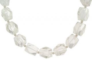 Paola Valentini Sterling 18 Clear Quartz Necklace Bead Necklace